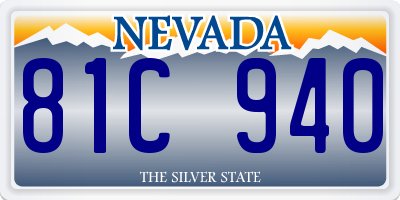 NV license plate 81C940