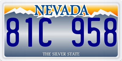 NV license plate 81C958