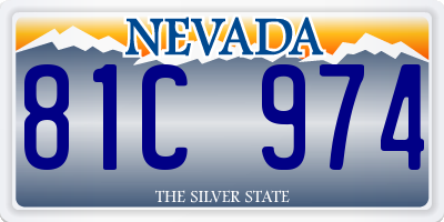 NV license plate 81C974