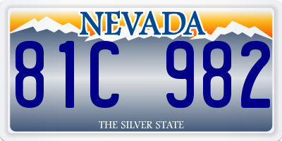 NV license plate 81C982