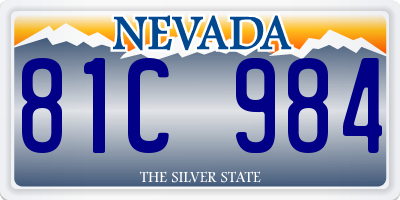 NV license plate 81C984