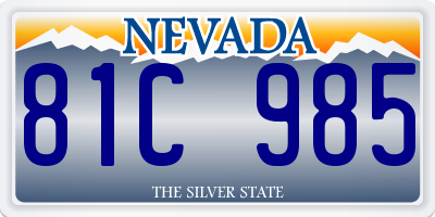 NV license plate 81C985