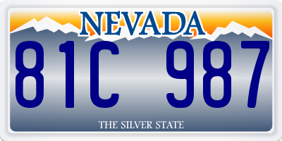 NV license plate 81C987