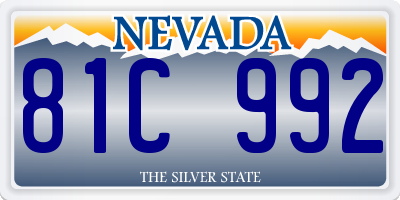 NV license plate 81C992