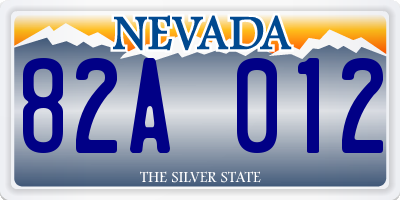 NV license plate 82A012