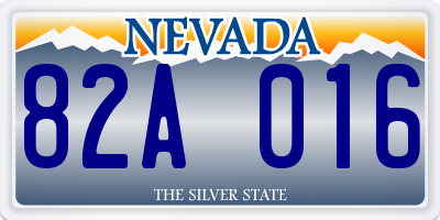 NV license plate 82A016