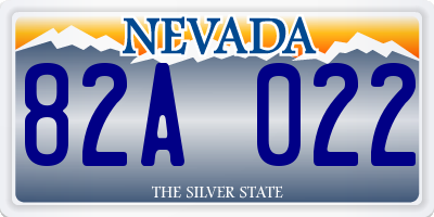 NV license plate 82A022