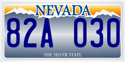 NV license plate 82A030