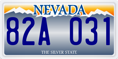 NV license plate 82A031