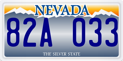 NV license plate 82A033