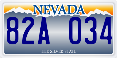 NV license plate 82A034