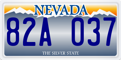 NV license plate 82A037