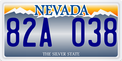 NV license plate 82A038