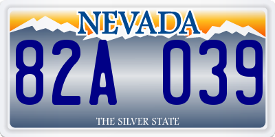 NV license plate 82A039