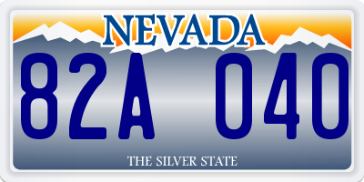 NV license plate 82A040