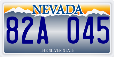 NV license plate 82A045