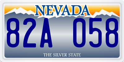 NV license plate 82A058