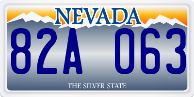 NV license plate 82A063