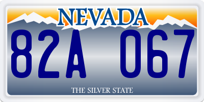 NV license plate 82A067