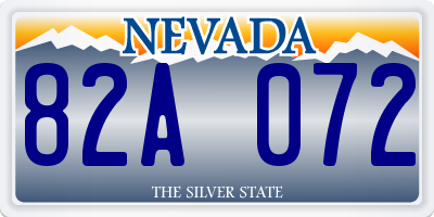 NV license plate 82A072