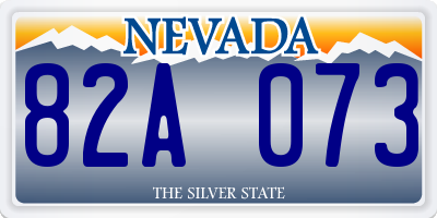 NV license plate 82A073