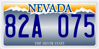 NV license plate 82A075