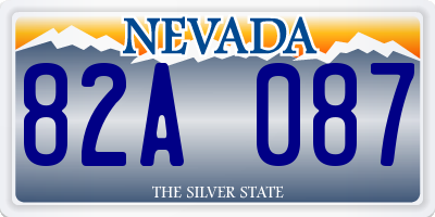 NV license plate 82A087