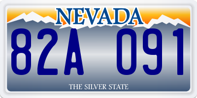 NV license plate 82A091