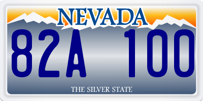 NV license plate 82A100