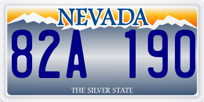 NV license plate 82A190