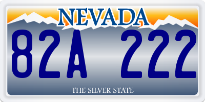 NV license plate 82A222