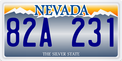 NV license plate 82A231