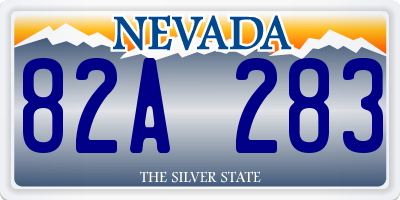 NV license plate 82A283