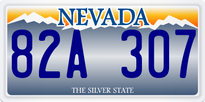 NV license plate 82A307