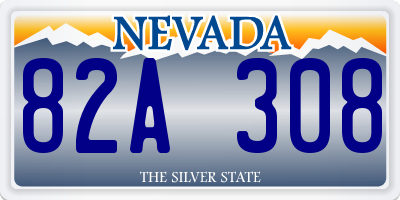 NV license plate 82A308