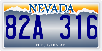 NV license plate 82A316