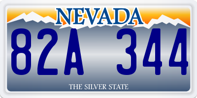 NV license plate 82A344