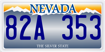 NV license plate 82A353