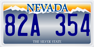 NV license plate 82A354