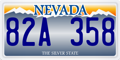 NV license plate 82A358