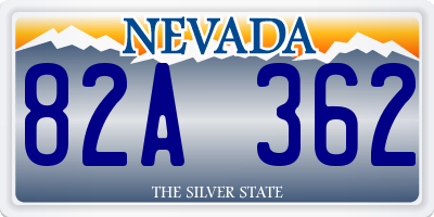 NV license plate 82A362