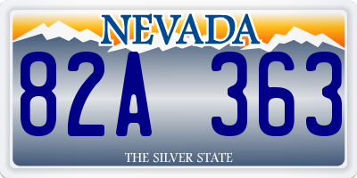 NV license plate 82A363