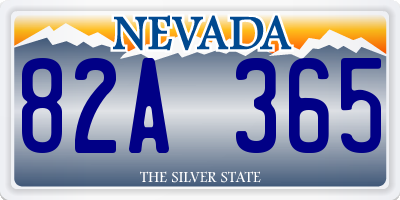 NV license plate 82A365