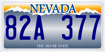 NV license plate 82A377