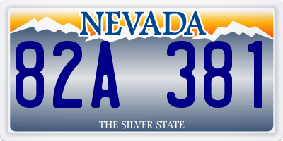 NV license plate 82A381