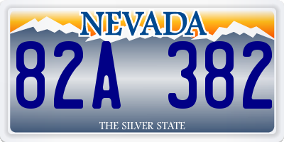 NV license plate 82A382