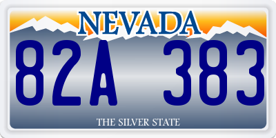 NV license plate 82A383