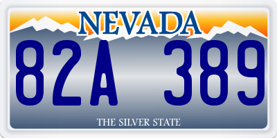 NV license plate 82A389