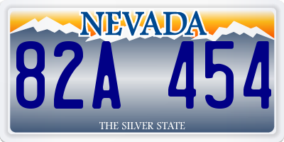 NV license plate 82A454