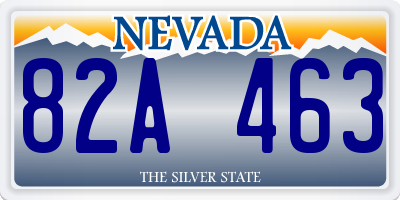 NV license plate 82A463